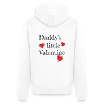 Saint-Valentin Papa Daddy's Little Valentine - Veste à capuche bio Premium Unisexe - blanc - Dos - Thijin (182cm)