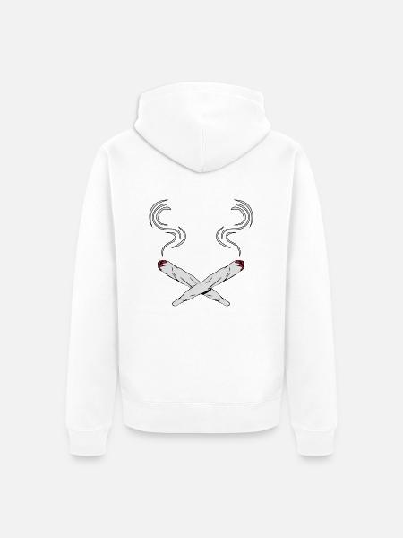 kiffen joints design - Unisex Premium Bio Zip Hoodie - Weiß