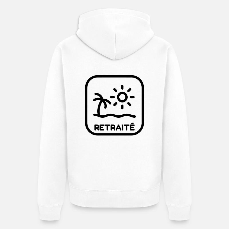 retraite / retraité / retraitée / pension - Veste à capuche bio Premium Unisexe - blanc