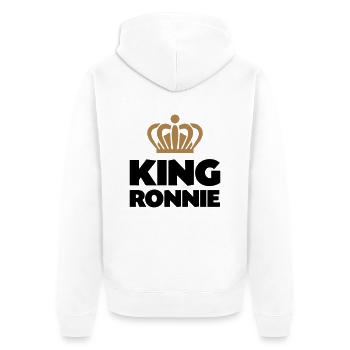 King ronnie name thing crown - Unisex Premium Organic Zip Hoodie - white - Back - Thijin (182cm)