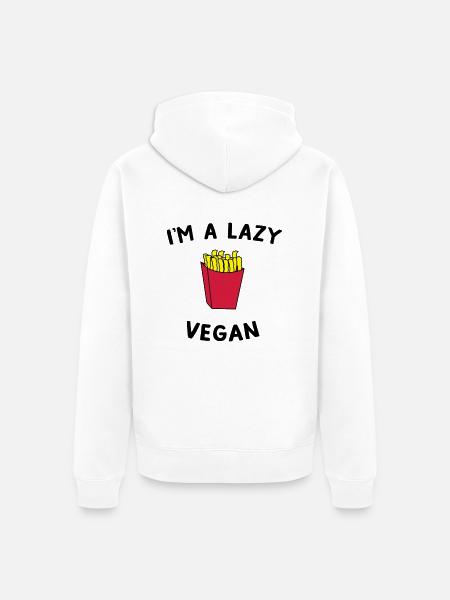 I'm A Lazy Vegan - Unisex Premium Organic Zip Hoodie - white