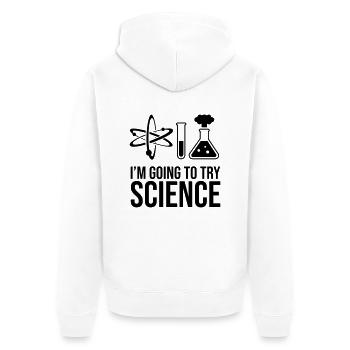 Wissenschaft - Unisex Premium Bio Zip Hoodie - Weiß - Hinten - Thijin (182cm)