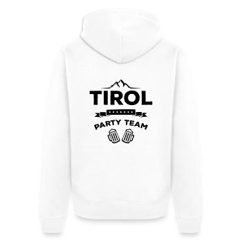 tirol party team bier - Unisex Premium Bio Zip Hoodie - Weiß - Hinten - Thijin (182cm)