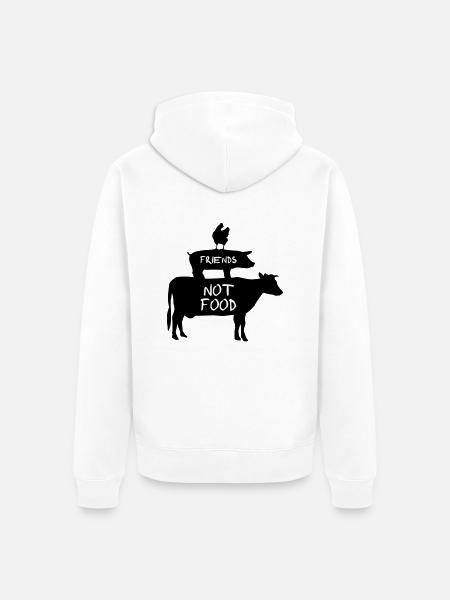 Vegan - Animals are Friends - Unisex Premium Organic Zip Hoodie - white