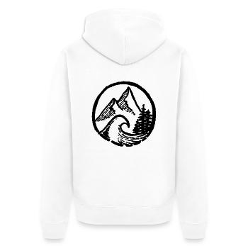 Logo Mountains, Forest & Wave - Unisex Premium Organic Zip Hoodie - white - Back - Thijin (182cm)