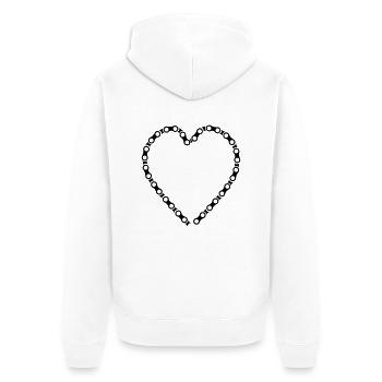 Chaîne de vélo - Veste à capuche bio Premium Unisexe - blanc - Dos - Thijin (182cm)