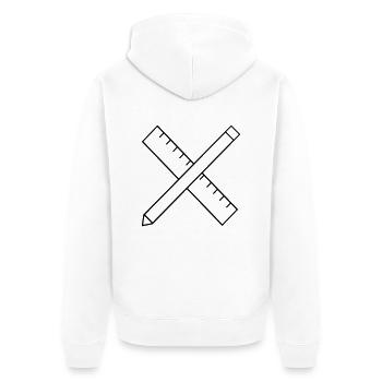 Règle et crayon - Veste à capuche bio Premium Unisexe - blanc - Dos - Thijin (182cm)