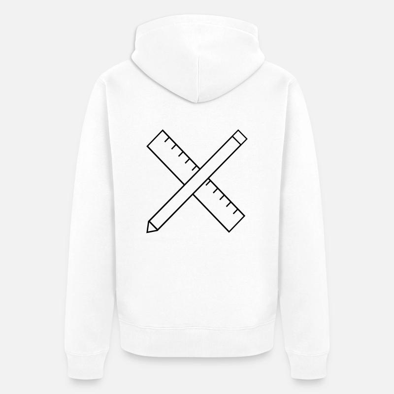 Règle et crayon - Veste à capuche bio Premium Unisexe - blanc
