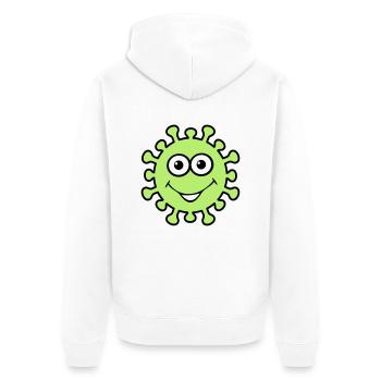 Happy virus - Unisex Premium Organic Zip Hoodie - white - Back - Thijin (182cm)