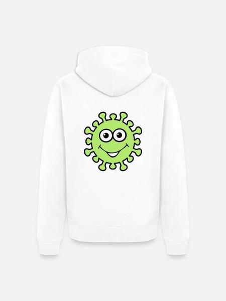 Happy Virus - Unisex Premium Bio Zip Hoodie - Weiß