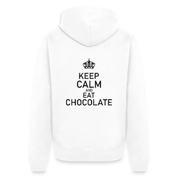 Manger du chocolat drôle de chocolat disant cadeau - Veste à capuche bio Premium Unisexe - blanc - Dos - Thijin (182cm)