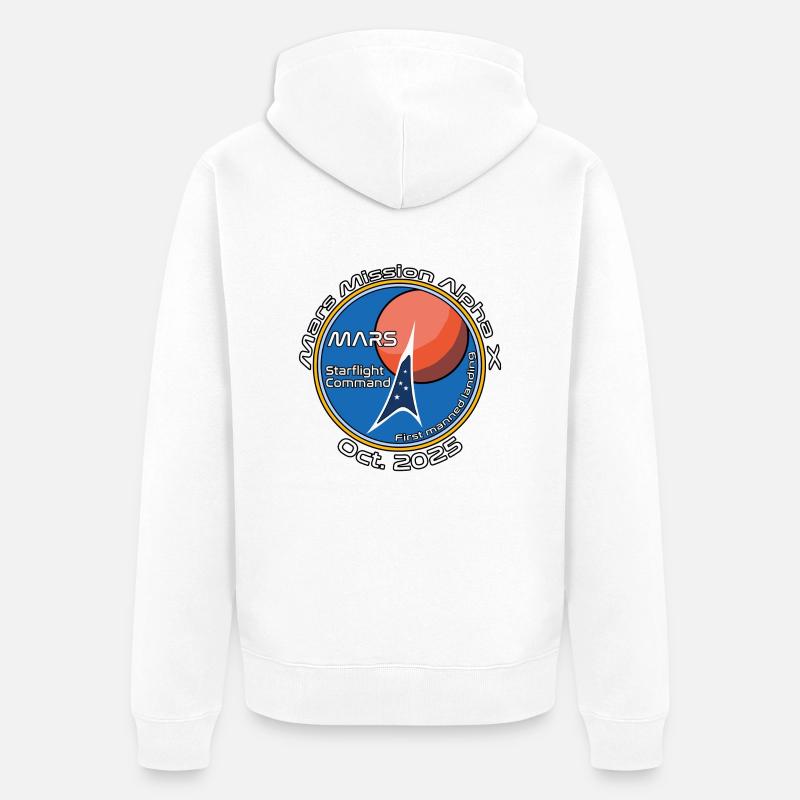 Mars Mission Alpha X - Veste à capuche bio Premium Unisexe - blanc