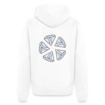 Diamant (diamond) - Veste à capuche bio Premium Unisexe - blanc - Dos - Thijin (182cm)