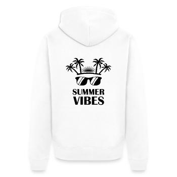 Summer Vibes - Unisex Premium Bio Zip Hoodie - Weiß - Hinten - Thijin (182cm)