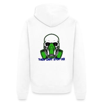 Ils ne peuvent pas nous arrêter - Veste à capuche bio Premium Unisexe - blanc - Dos - Thijin (182cm)