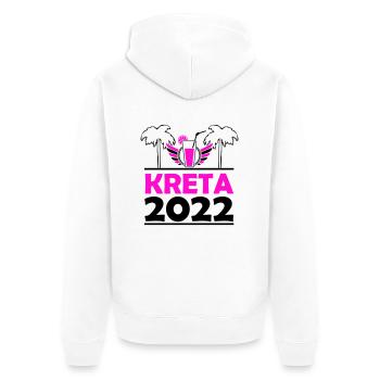 Kreta 2022 - Unisex Premium Bio Zip Hoodie - Weiß - Hinten - Thijin (182cm)