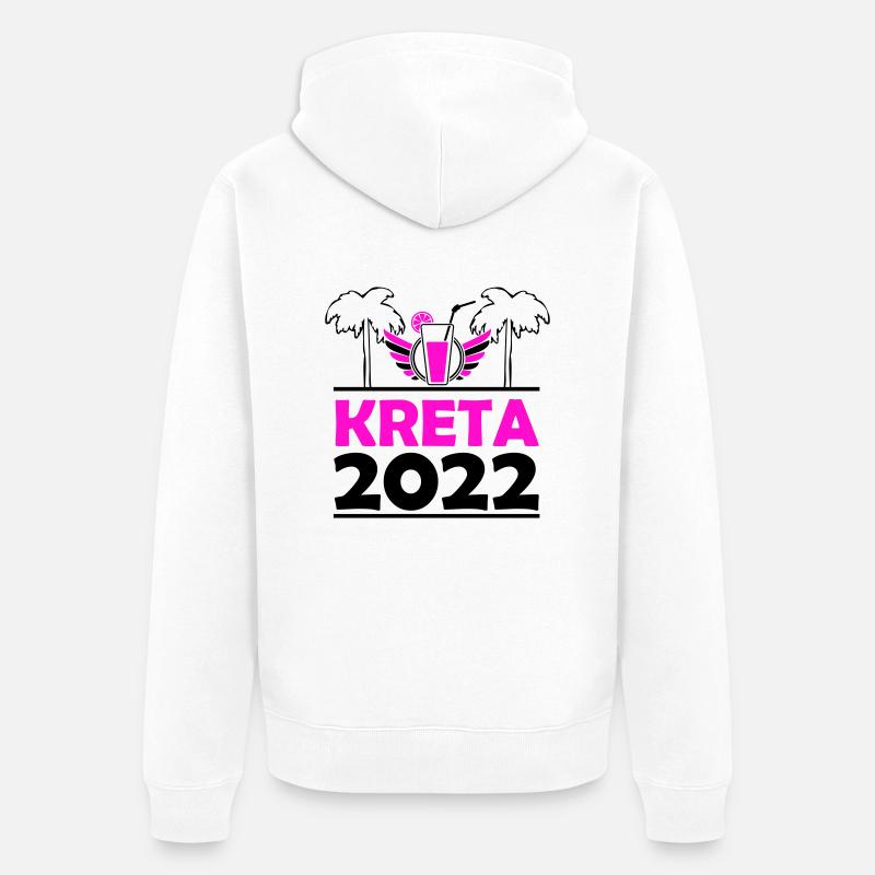 Kreta 2022 - Unisex Premium Bio Zip Hoodie - Weiß