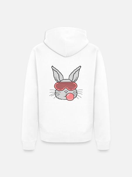 Chewing gum bubble cool - Unisex Premium Organic Zip Hoodie - white