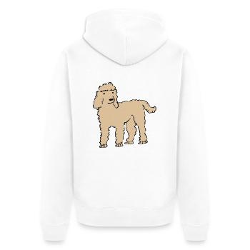 Pudel - Unisex Premium Bio Zip Hoodie - Weiß - Hinten - Thijin (182cm)