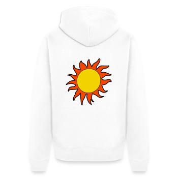 Sonne Sommer Aquarell Natur Strand Himmel Vektor - Unisex Premium Bio Zip Hoodie - Weiß - Hinten - Thijin (182cm)