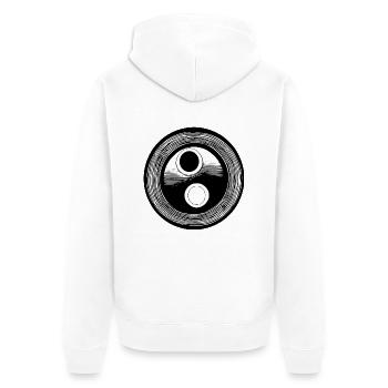 Yin Yang Sign Symbol Peace Happy 12 - Unisex Premium Organic Zip Hoodie - white - Back - Thijin (182cm)