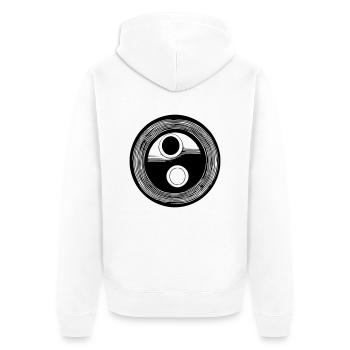 Yin Yang Sign Symbol Peace Happiness Vector 12 - Unisex Premium Organic Zip Hoodie - white - Back - Thijin (182cm)