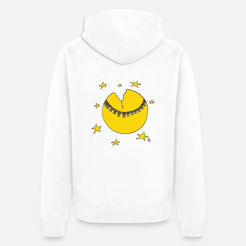 Chauves-souris sur la lune - Veste à capuche bio Premium Unisexe - blanc