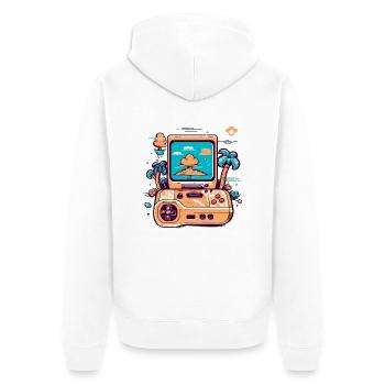 Console de jeux vidéo vintage - Veste à capuche bio Premium Unisexe - blanc - Dos - Thijin (182cm)