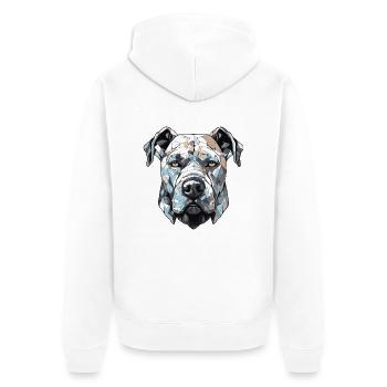 Dog Pitbull - Unisex Premium Organic Zip Hoodie - white - Back - Thijin (182cm)