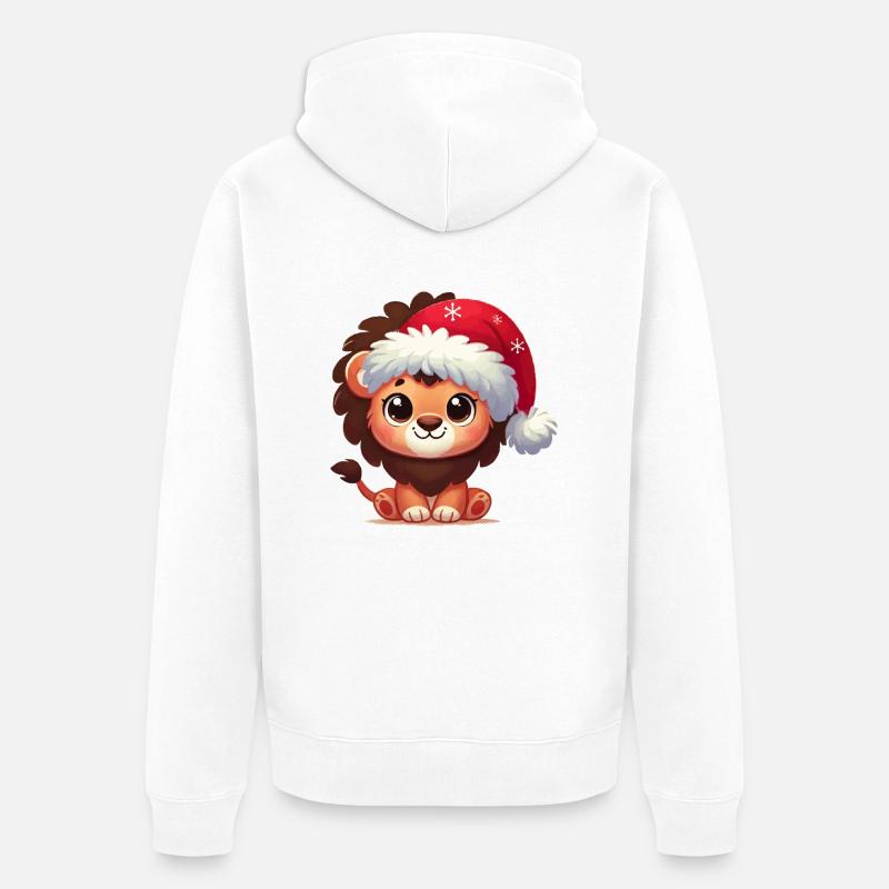 Noël Lion - Veste à capuche bio Premium Unisexe - blanc