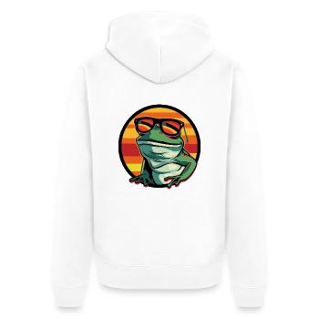 Frosch Cool Comic - Unisex Premium Bio Zip Hoodie - Weiß - Hinten - Thijin (182cm)