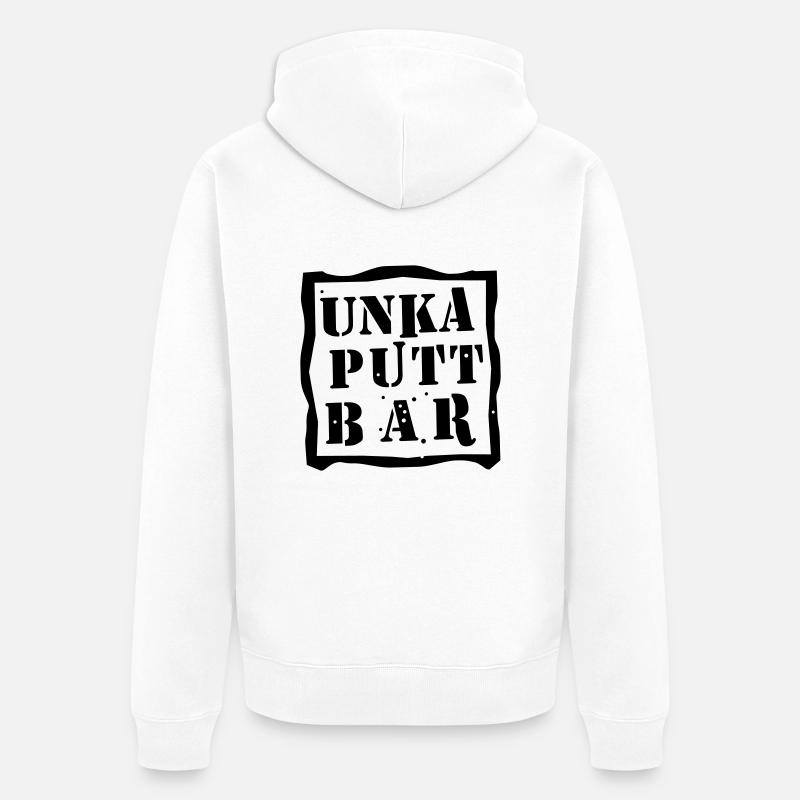 unkaputtbar - Unisex Premium Bio Zip Hoodie - Weiß
