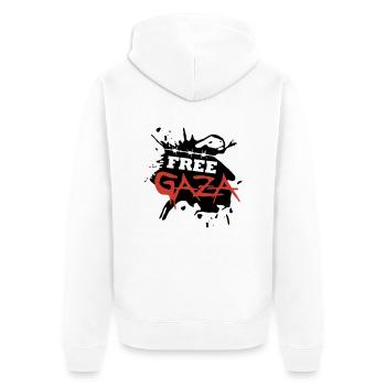Free Gaza - Veste à capuche bio Premium Unisexe - blanc - Dos - Thijin (182cm)
