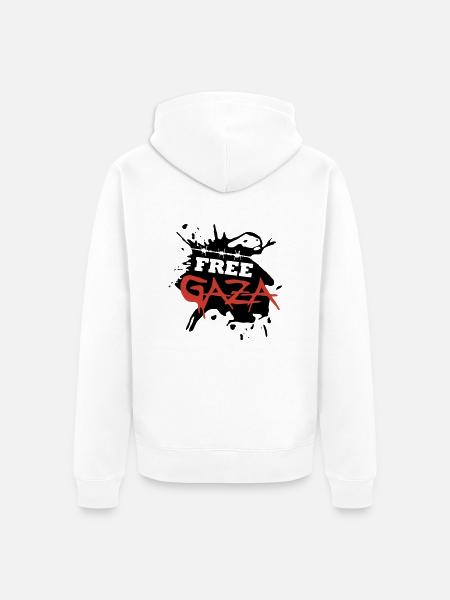 Free Gaza - Unisex Premium Organic Zip Hoodie - white