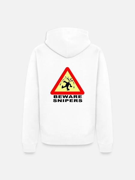 Beware Snipers - Unisex Premium Organic Zip Hoodie - white