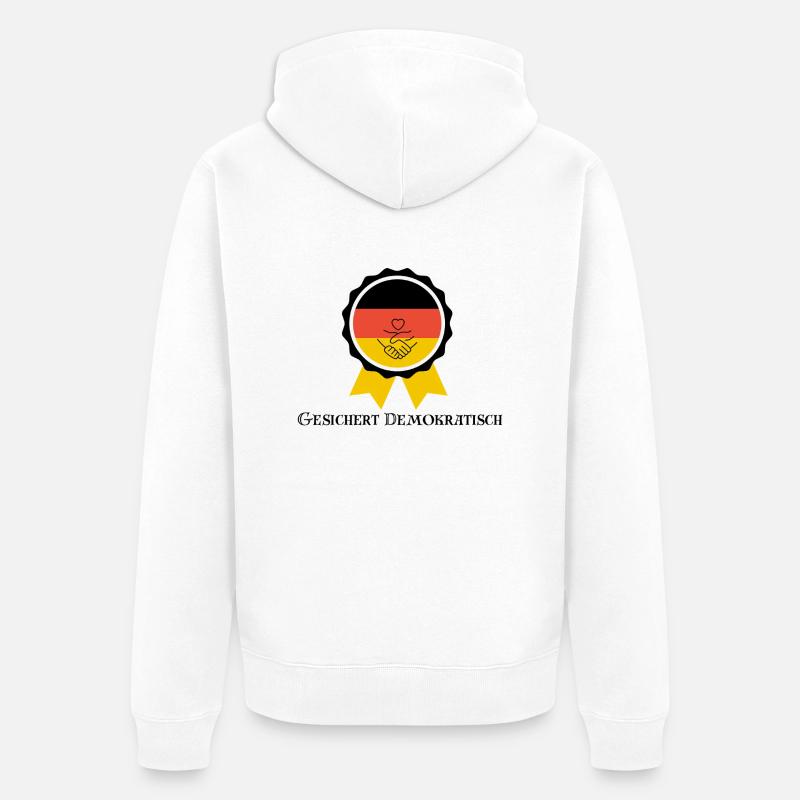 Démocrate assuré | Idée cadeau | Allemagne - Veste à capuche bio Premium Unisexe - blanc