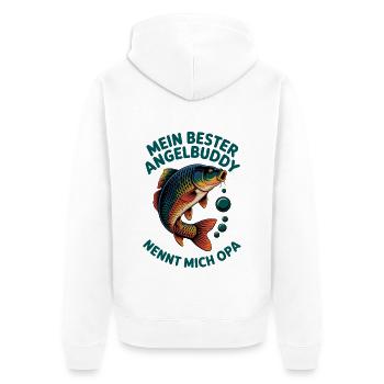 Angeln mit den Enkeln Angel Opa Angelbuddy - Unisex Premium Bio Zip Hoodie - Weiß - Hinten - Thijin (182cm)