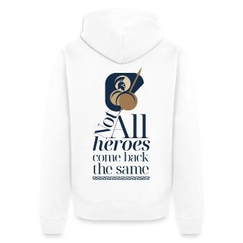 Guerrier Spartiate Mythologique. - Veste à capuche bio Premium Unisexe - blanc - Dos - Thijin (182cm)