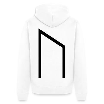 Uruz Rune Black – Viking Futhark Norse - Veste à capuche bio Premium Unisexe - blanc - Dos - Thijin (182cm)