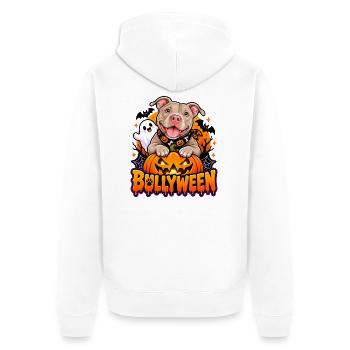 Bullyween - Unisex Premium Bio Zip Hoodie - Weiß - Hinten - Thijin (182cm)