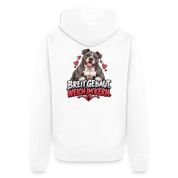 Weicher Bully - Unisex Premium Bio Zip Hoodie - Weiß - Hinten - Thijin (182cm)