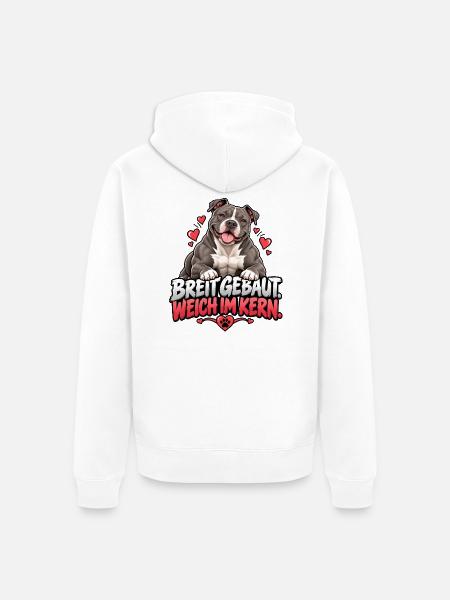 Weicher Bully - Unisex Premium Bio Zip Hoodie - Weiß