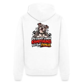 Ich sehe Familie - Unisex Premium Bio Zip Hoodie - Weiß - Hinten - Thijin (182cm)