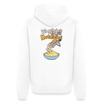 Kartoffelbrei Spruch Küchenhumor - Unisex Premium Bio Zip Hoodie - Weiß - Hinten - Thijin (182cm)