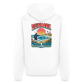 Dänemark Küstenfischen - Unisex Premium Bio Zip Hoodie - Weiß - Hinten - Thijin (182cm)