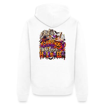 Just a Girl Who Loves Halloween - Unisex Premium Bio Zip Hoodie - Weiß - Hinten - Thijin (182cm)