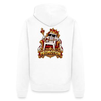 Königspromo: Königlicher Stuhl und Bling - Unisex Premium Bio Zip Hoodie - Weiß - Hinten - Thijin (182cm)