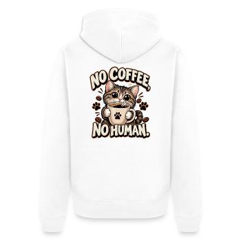 Chat Café: Kein Kaffee, kein Mensch - Unisex Premium Bio Zip Hoodie - Weiß - Hinten - Thijin (182cm)