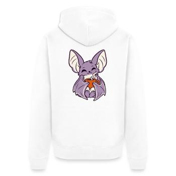 Kaffee-Fledermaus mit Becher - Unisex Premium Bio Zip Hoodie - Weiß - Hinten - Thijin (182cm)
