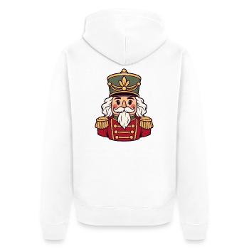 Nussknacker Goldknöpfe - Unisex Premium Bio Zip Hoodie - Weiß - Hinten - Thijin (182cm)
